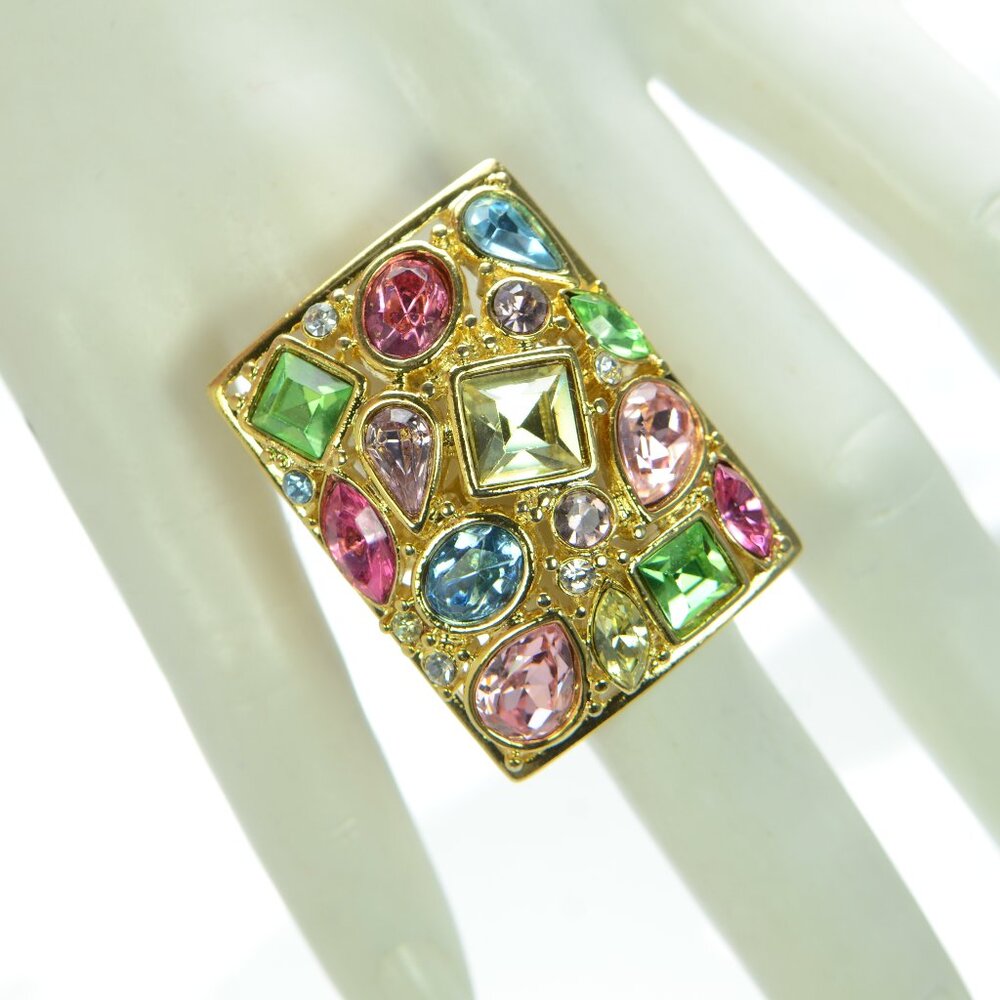 Vintage Kenneth Jay Lane Kjl Crystal Cocktail Ring - image 1